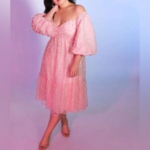 Eloquii Sequins Textured Midi Dress